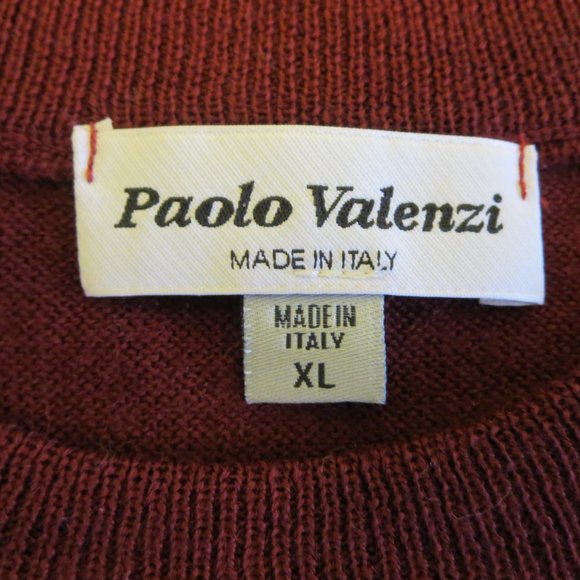 New Paolo Valenzi Men's Wool Blend Knit Sweater Pullover Jumper Sz XL - Picture 3 of 4